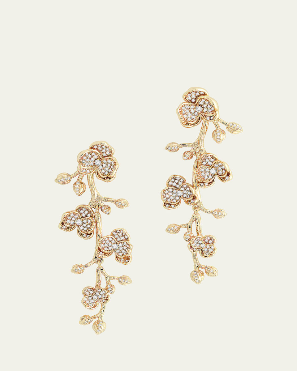 Orchid Pave Dangle Earrings